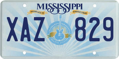 MS license plate XAZ829