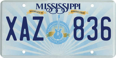 MS license plate XAZ836