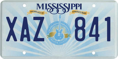 MS license plate XAZ841