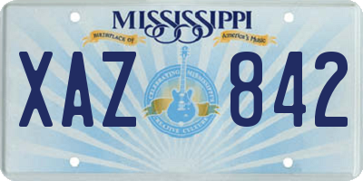 MS license plate XAZ842