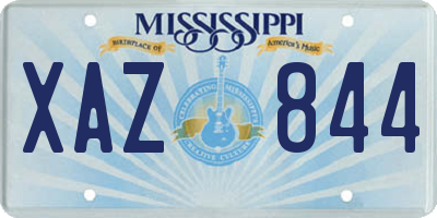 MS license plate XAZ844
