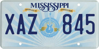 MS license plate XAZ845