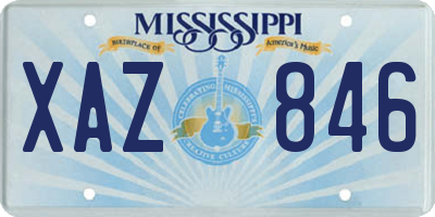 MS license plate XAZ846