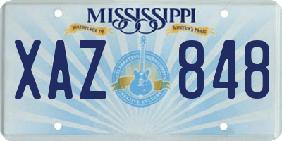 MS license plate XAZ848
