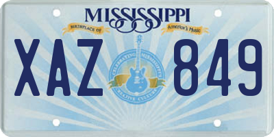MS license plate XAZ849