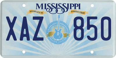 MS license plate XAZ850