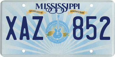 MS license plate XAZ852