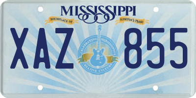 MS license plate XAZ855