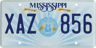 MS license plate XAZ856