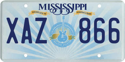 MS license plate XAZ866