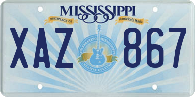 MS license plate XAZ867