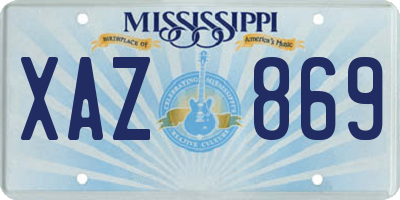 MS license plate XAZ869
