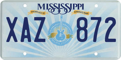 MS license plate XAZ872