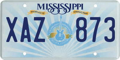 MS license plate XAZ873
