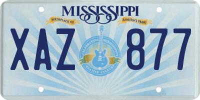 MS license plate XAZ877