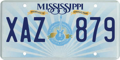 MS license plate XAZ879
