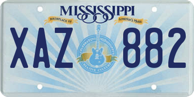 MS license plate XAZ882