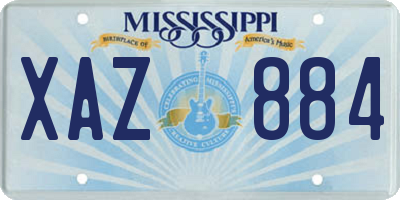 MS license plate XAZ884
