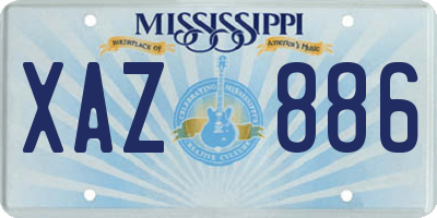MS license plate XAZ886