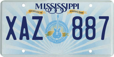 MS license plate XAZ887