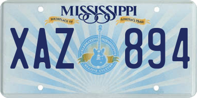 MS license plate XAZ894