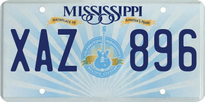 MS license plate XAZ896