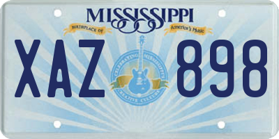 MS license plate XAZ898