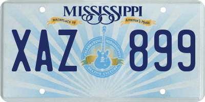 MS license plate XAZ899