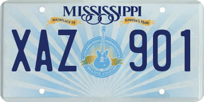 MS license plate XAZ901