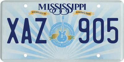 MS license plate XAZ905