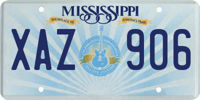 MS license plate XAZ906