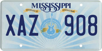 MS license plate XAZ908