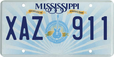 MS license plate XAZ911