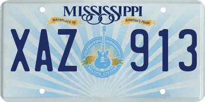 MS license plate XAZ913