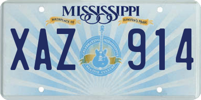 MS license plate XAZ914
