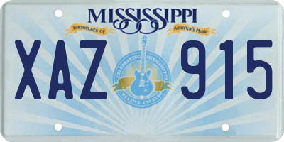 MS license plate XAZ915