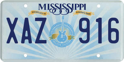 MS license plate XAZ916
