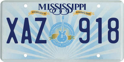 MS license plate XAZ918