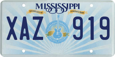 MS license plate XAZ919