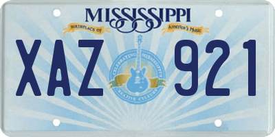 MS license plate XAZ921