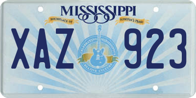 MS license plate XAZ923