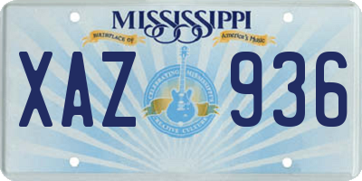 MS license plate XAZ936