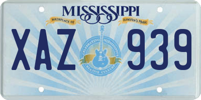 MS license plate XAZ939