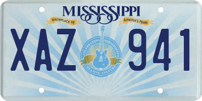 MS license plate XAZ941
