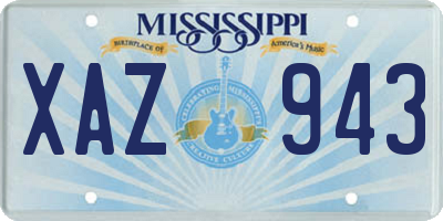 MS license plate XAZ943
