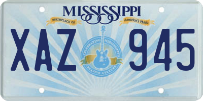 MS license plate XAZ945