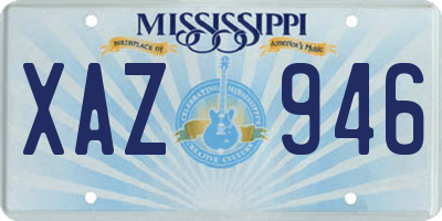 MS license plate XAZ946