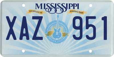 MS license plate XAZ951