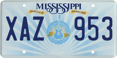 MS license plate XAZ953