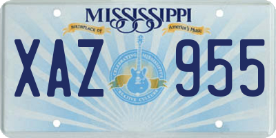 MS license plate XAZ955